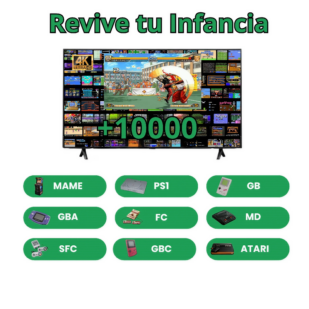 Consola Retro 4K HDMI con Controles Inalámbricos